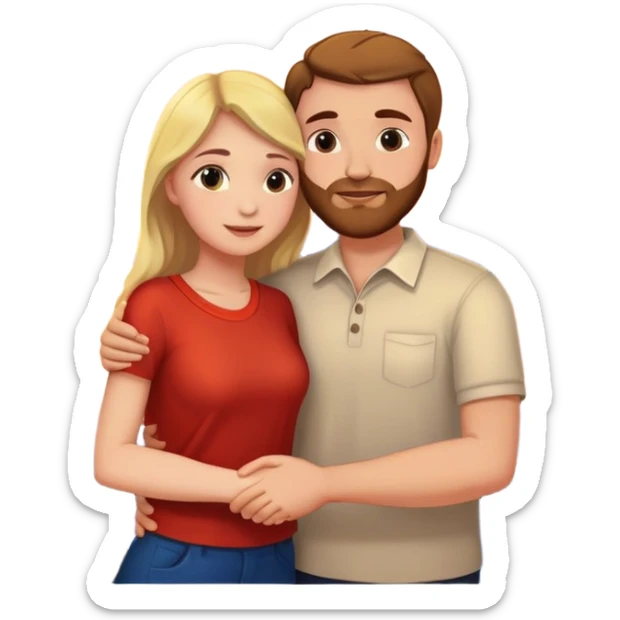 Elegant girl and man hugging together in Montenegro sunset holding hands  sticker