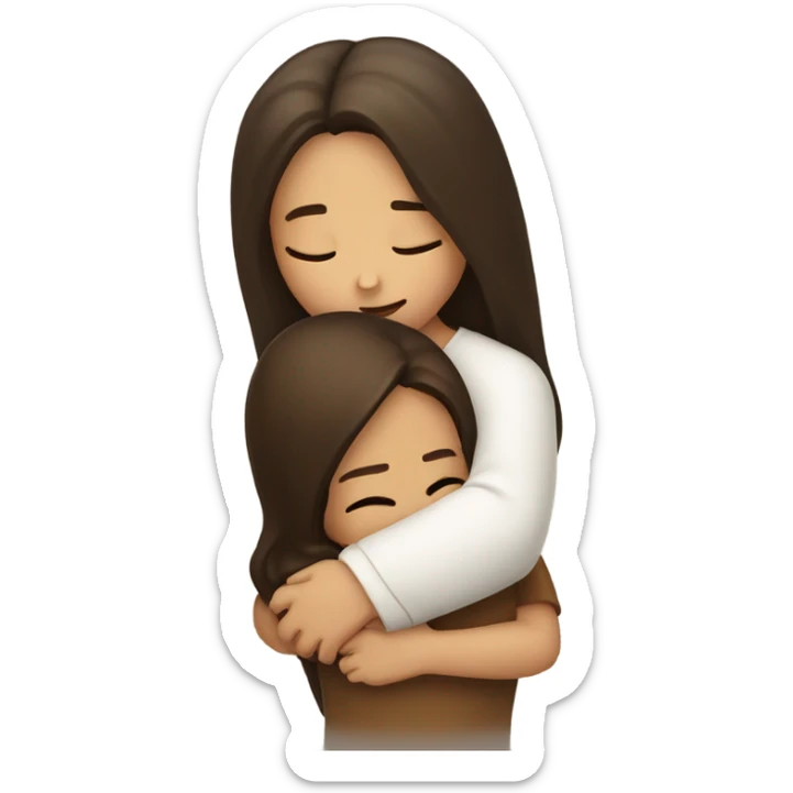 Brunette girl hugging Jesus sticker