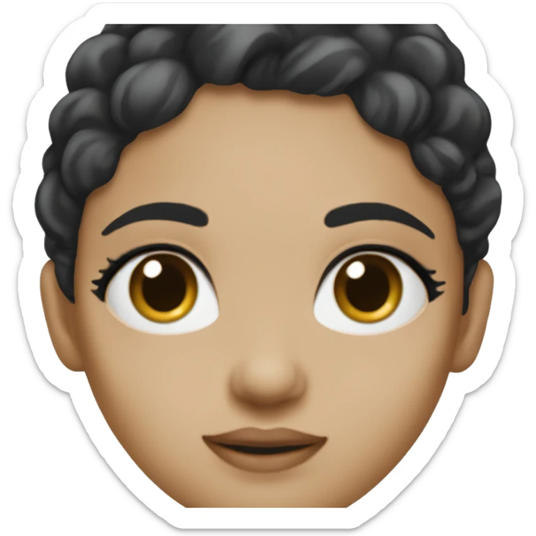 Light skin girl with black hair and blue streaks ￼ sticker