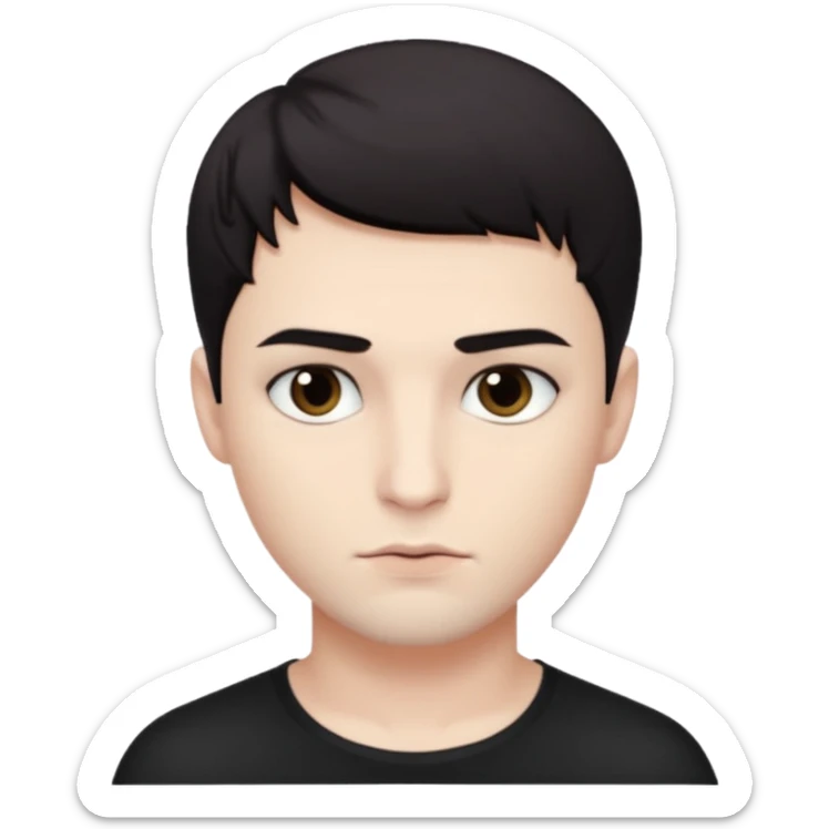 White sexy man emoji with short dark hair and dark seductive eyes sticker