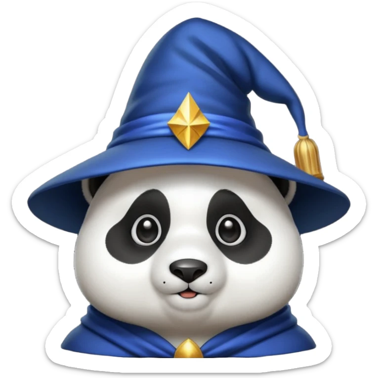 Chcę Pandę która ma czapkę czarownika i która jest kolorach biało-czarnych sticker