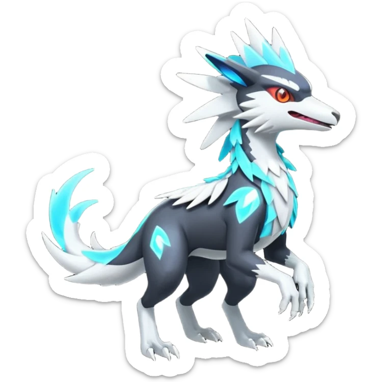 Neon Vibrant Pulsating Trail-glowing Chromatic Trico-Kyurem-Silvally-fusion-hybrid sticker
