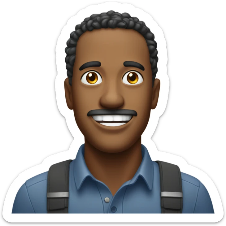 A happy man with eyes wide open with a line of salt in front of him  sticker