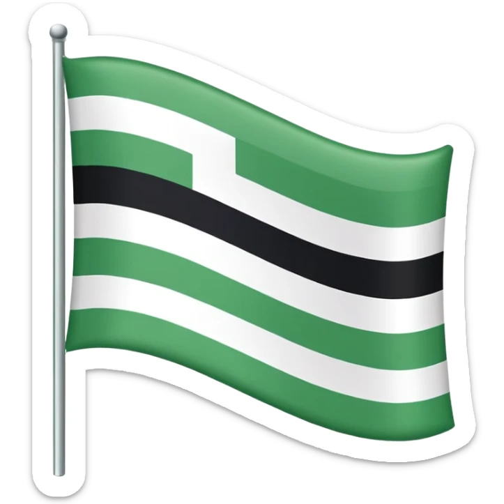 I want a flag as a emoji its made by three colours white green and black 🤍💚🖤its like that colours sticker