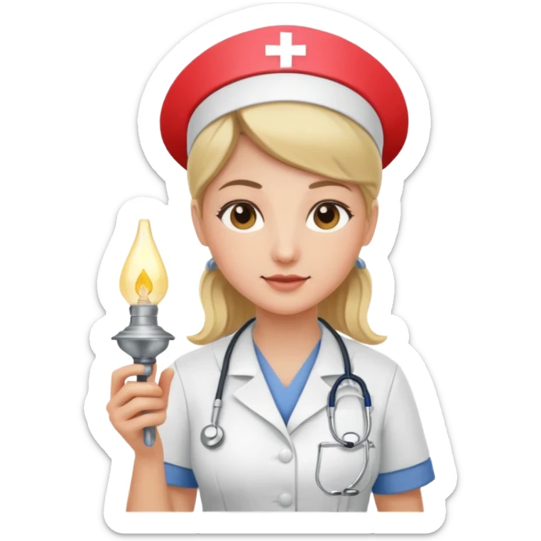 GERE UMA ENFERMEIRA, SEGURANDO UMA LAMPARINA SIMBOLO DA ENFERMAGEM sticker