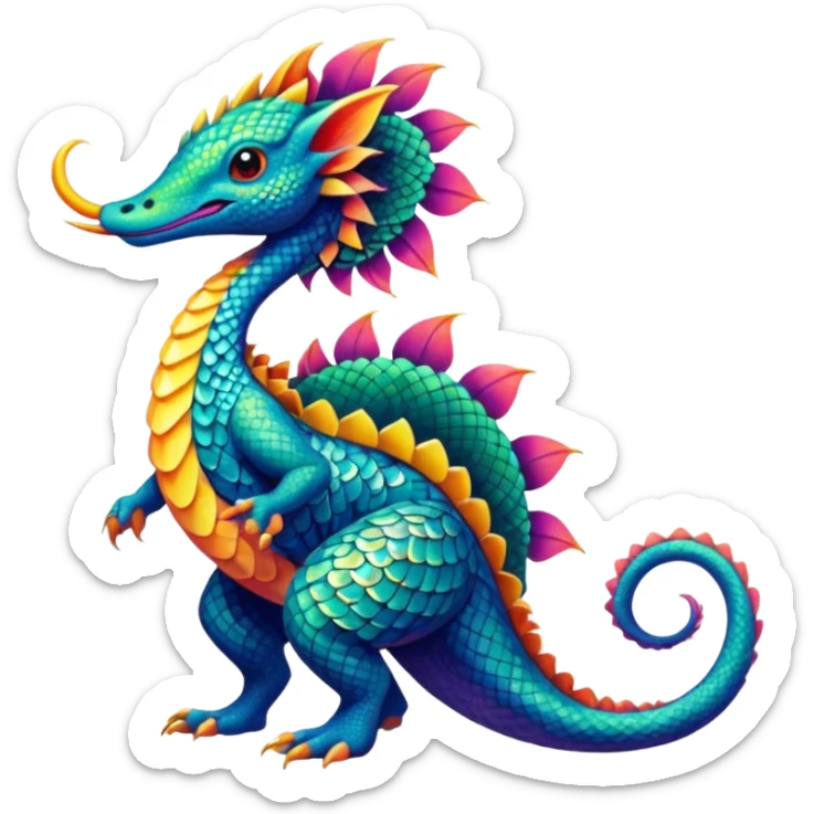 Colorful Exotic Pokémon-Digimon-Monster-Beast-Fakémon-hybrid-creature (full body) sticker
