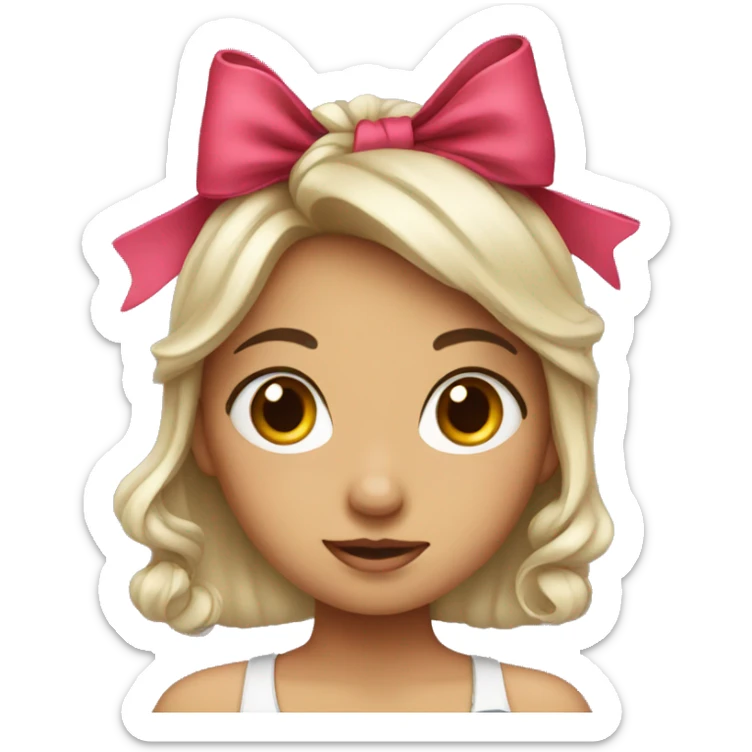 girl with bow sticker