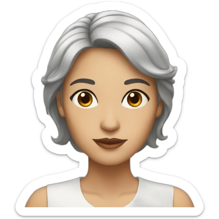 a latina woman with brown eyes and hair, white skin, short hair sticker