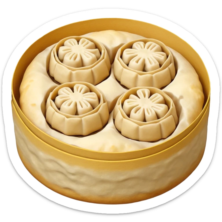 siu mai (a type of dim sum, just 1 cube of white color fish patty wrapped by yellow dough, leaving only the top part unwrapped, shape looks like short cylinder shape) sticker