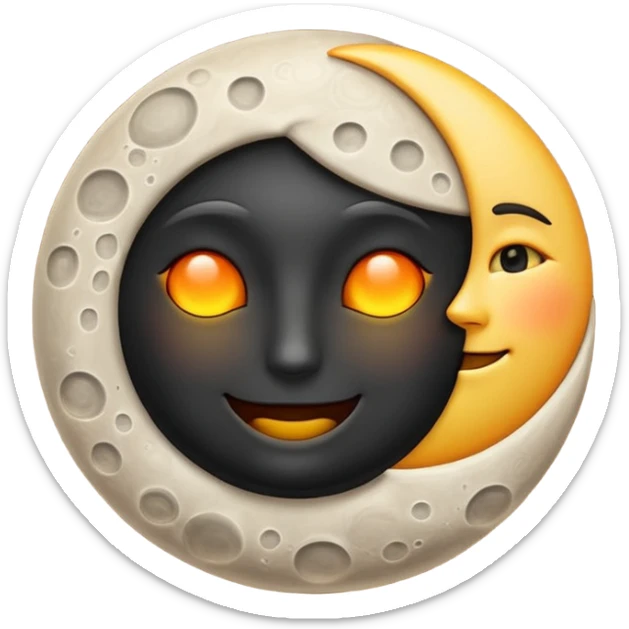 Genarate me a emoji of Drak mode moon and bright mode sun Like we got In our mobile phones sticker
