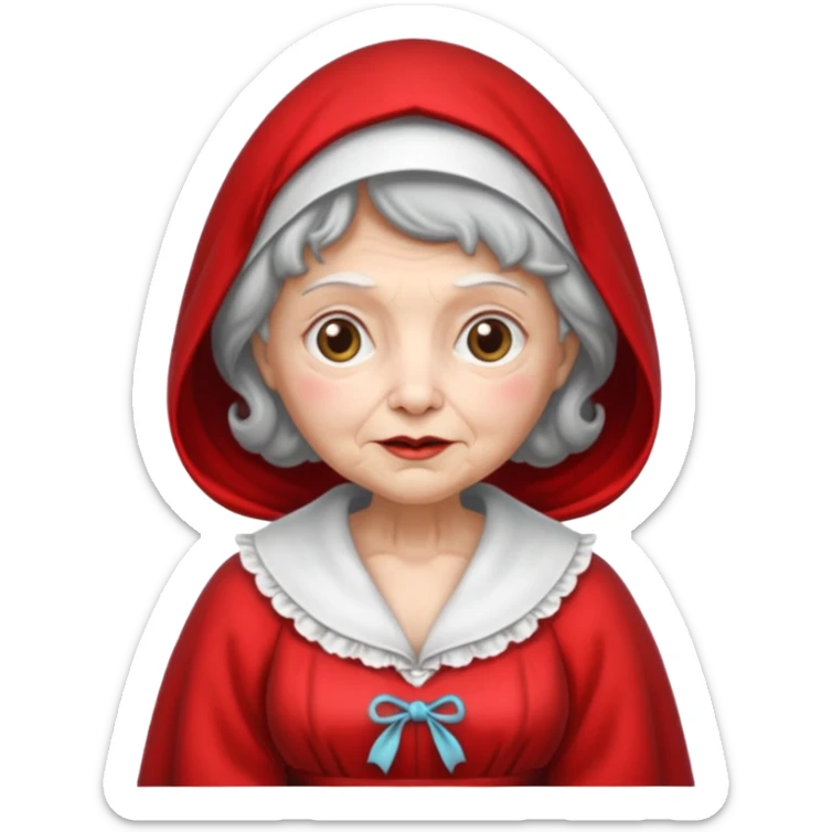 the Big Bad Wolf disguised as Little Red Riding Hood's grandmother sticker