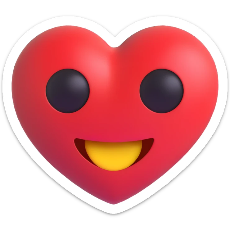 cute heart eyes emoji, soft colors, playful and loving sticker