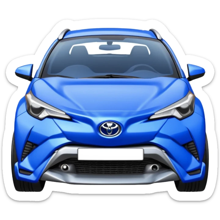 toyota chr bleue  avant enfoncé sticker