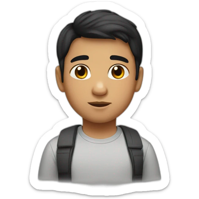 A boy, Child, fat, Arab, black hair, very short hair sticker