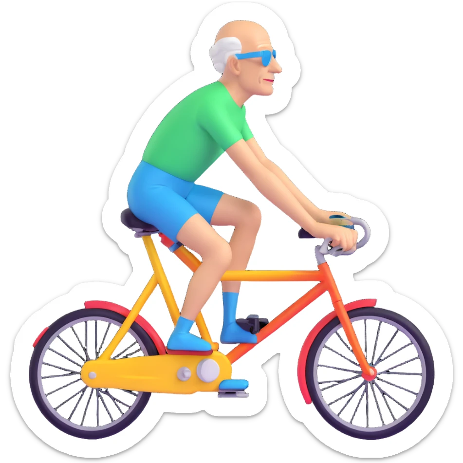 classic Albert Hofmann LSD blotter, small square with cartoon portrait of Hofmann riding a bicycle, psychedelic colors, no text sticker