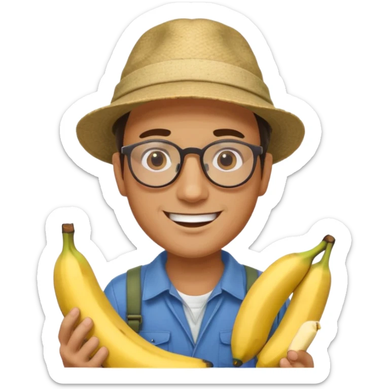 Male accountant loves fishing bananas movies and comics and is Italian sticker