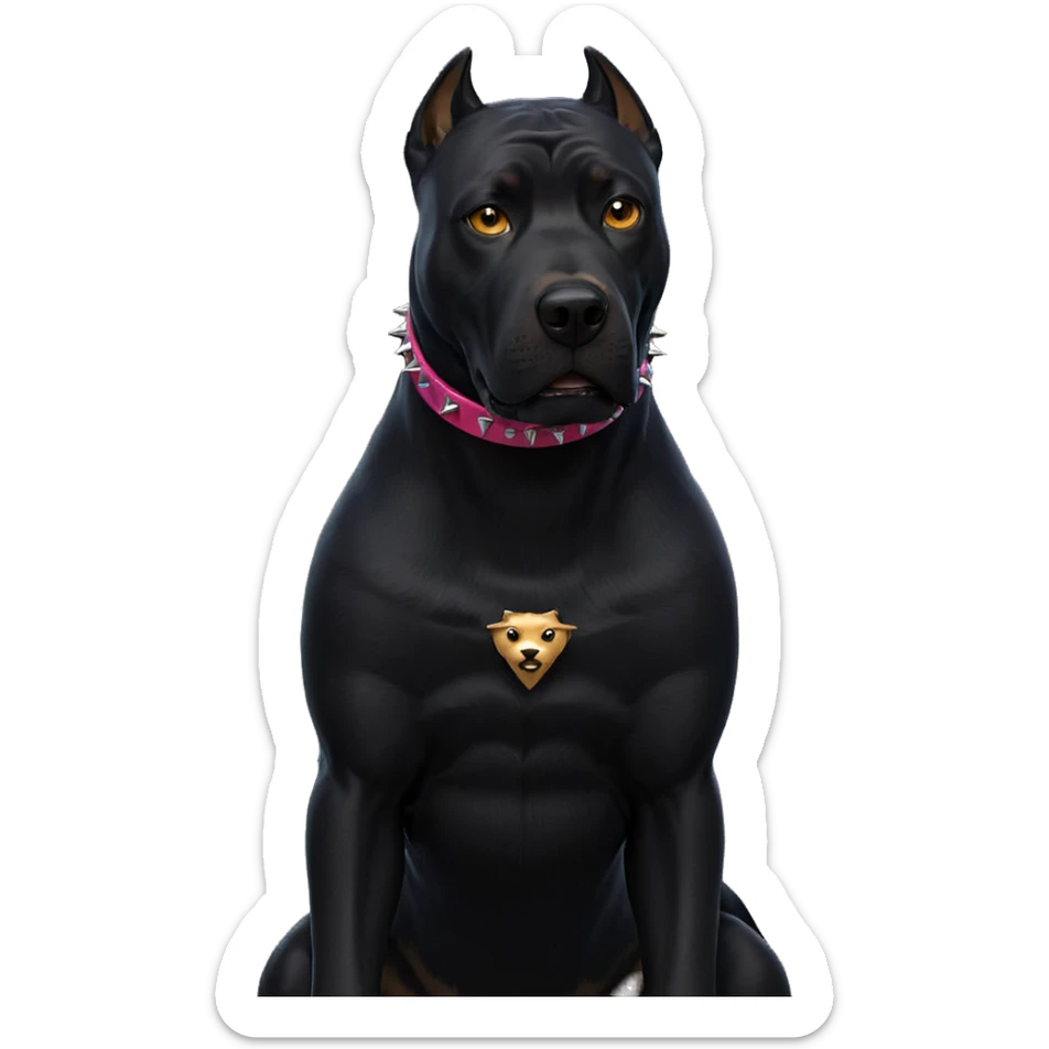 spiked collar on dog sticker