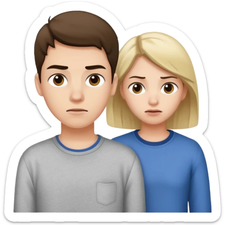 Indifference - lack of interest, concern, or sympathy - teenager rolling eyes with parent in the disance behind them sticker