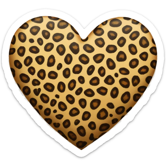 leopard print heart sticker