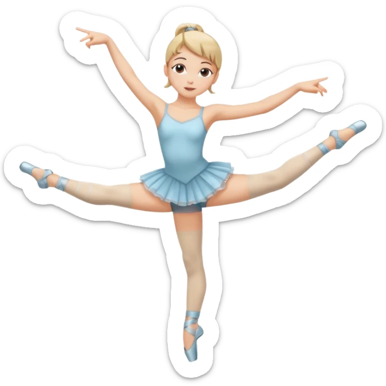 Una chica con vestuario de bailarina urbana con las piernas flexionadas, el dedo índice en la boca, el tren superior inclinado hacia la izquierda y con la cadera proyectada hacia la izquierda sticker