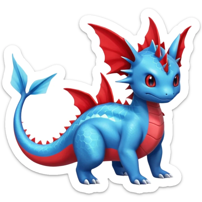 Salandit-Vaporeon-Salamence-hybrid-fusion (full body) sticker