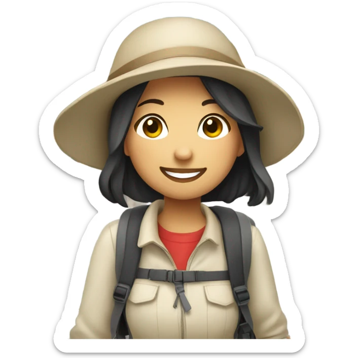 Asian girl loves travel to Italy sticker