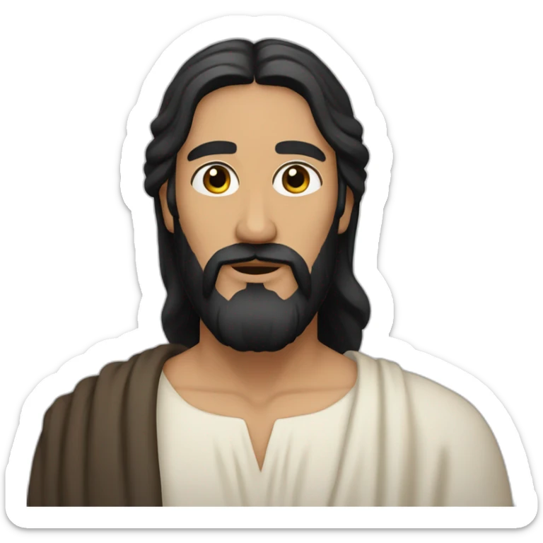 Jesus, but with black hair and black beard, black clothes and eyeliner  sticker