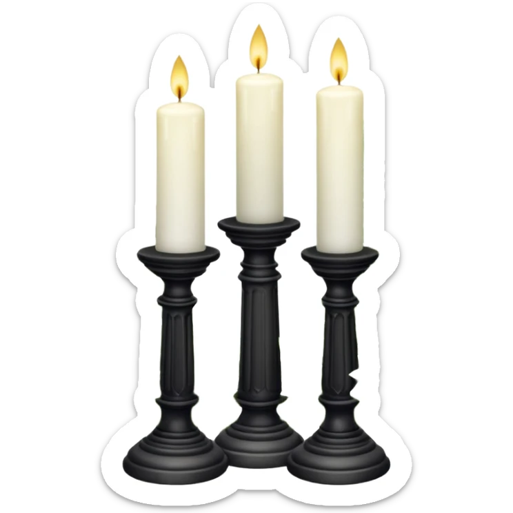 Aesthetic scene of Candles white and with flowers and marble pedestals and lush vines and ferns aesthetic decorations scenery  sticker