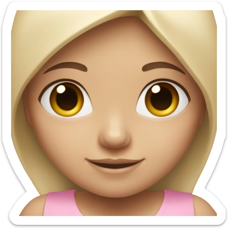 blonde yoga girl light pink clothes n black and brown hair  sticker