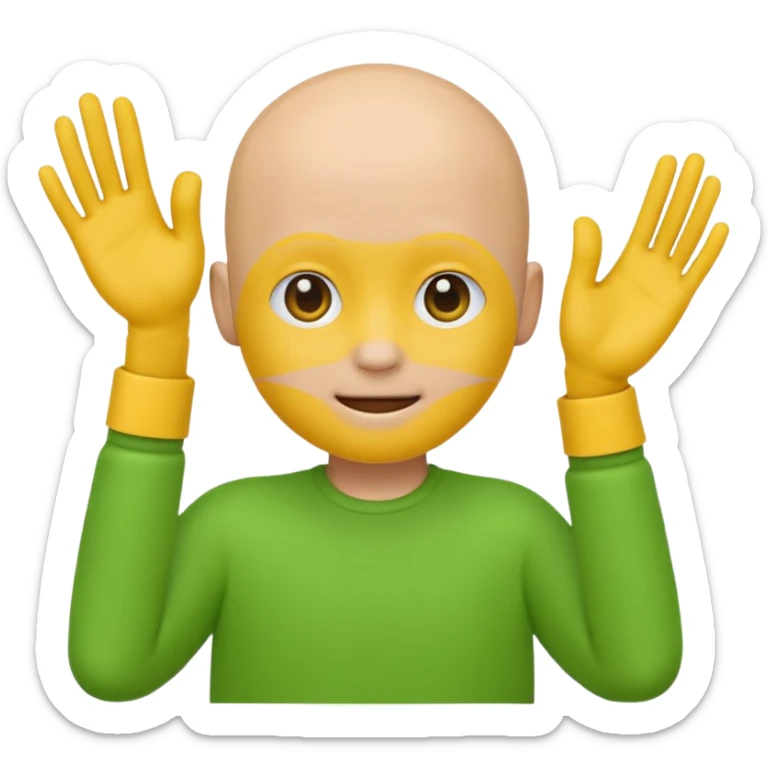 no hair round yellow emoji no finger upp with greenscreen and no body no arms ears sticker