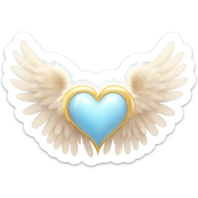 heart with angel wings sticker
