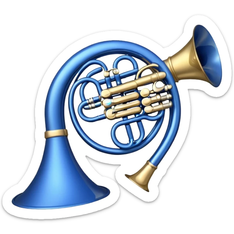 i want an emoji of a blue french horn music sticker