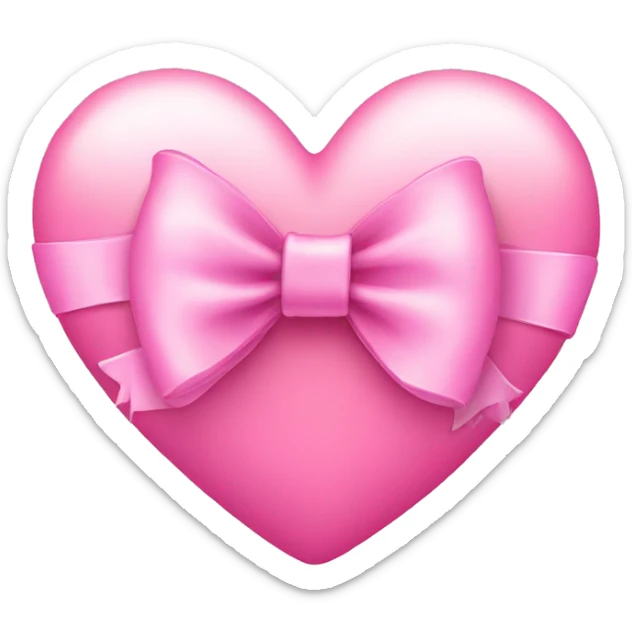 pink heart with bow sticker