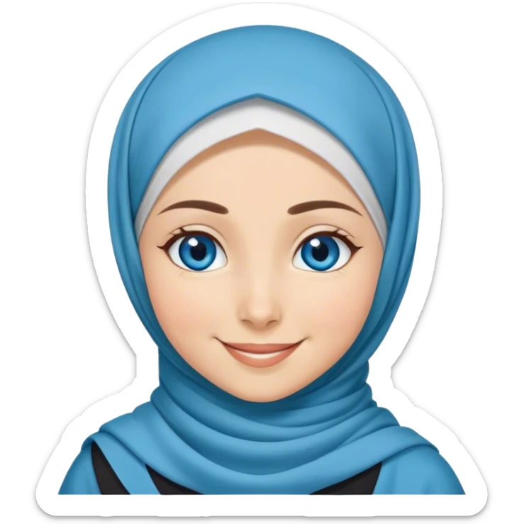 Turkish beautiful finish Konya girl blue eyes with hijab and islamic dress she Winking  sticker