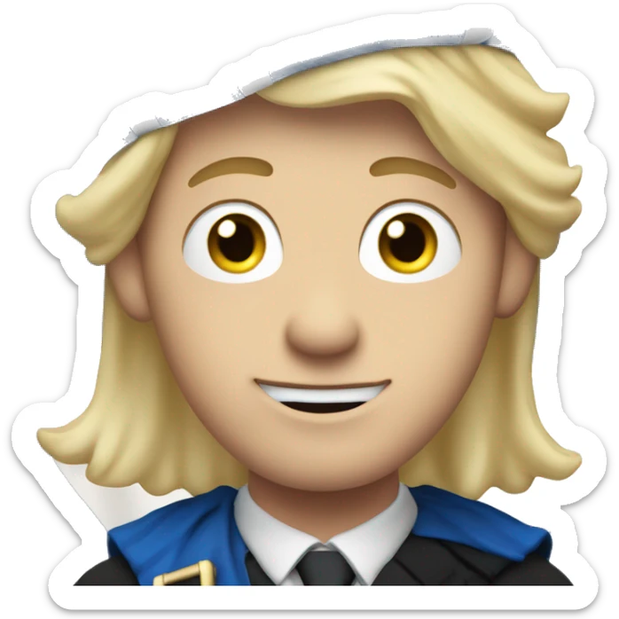 Scottish guy with blonde hair waving hand to say hello with a Scotland flag in the background  sticker