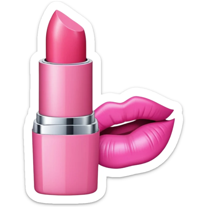 pink version of 💋, with no detail on the mouth, just the outline of the lipstick with the little grooves like the original sticker