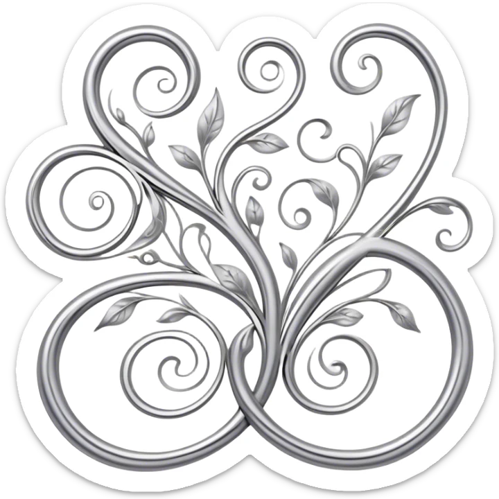 Metal painting and filigree icon, metal surface with delicate filigree work and intricate hand-painted patterns, visible thin metal threads forming swirls and loops, bright enamel or metallic paints, visible paintbrush and filigree tools, no finished artwork, just the process, minimalistic style, clean lines, transparent background. sticker