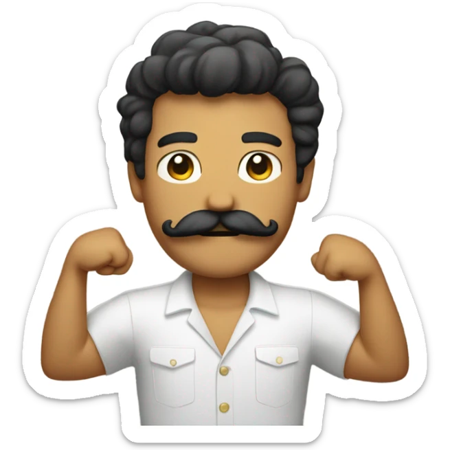 Hawaiian mustache with arms  sticker