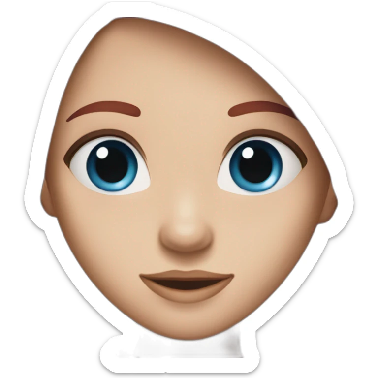 a girl with straight long cherry red hair, with blue eyes, with black shirt sticker