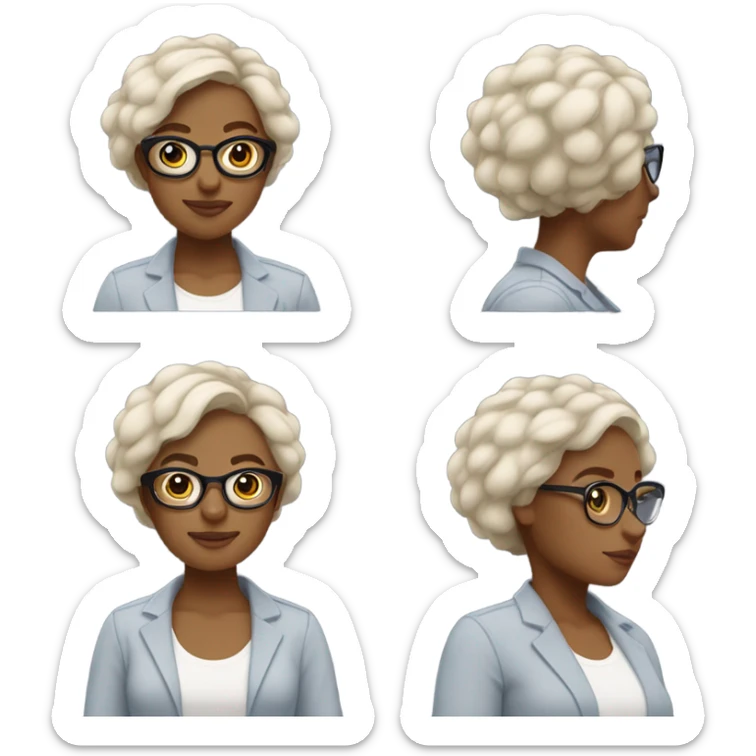 woman has a modern, minimalist look with natural hair, minimal makeup, and smart-casual outfits like jeans, blazers, and sneakers. She often wears a smartwatch or stylish glasses, balancing practicality and professionalism.






 sticker