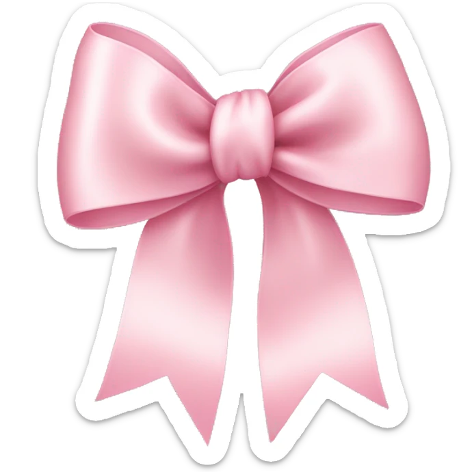 light pink ribbon bow sticker