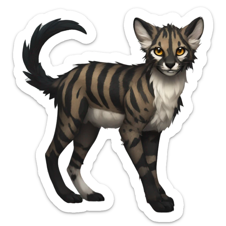 Modern Feral Rare Fantasy Vernid-Trico-species by LiLaiRa, random markings, full body sticker