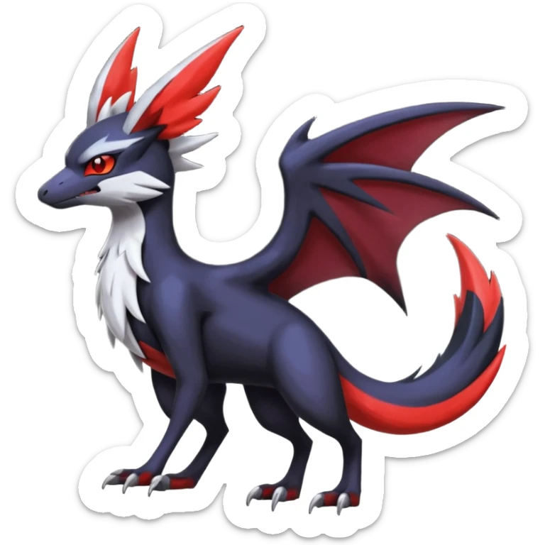Spooky Nargacuga-Latias-Umbreon-Noibat-Noivern-Silvally-Pokémon-Fakémon-fusion (full body) sticker