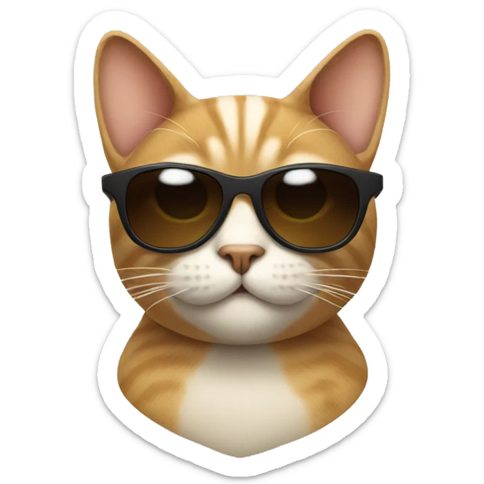 Cat with sunglasses sticker