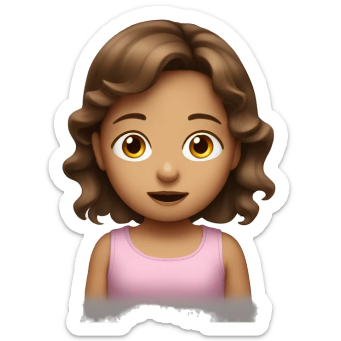 Brown hair baby girl watching a movie on a big screen sticker