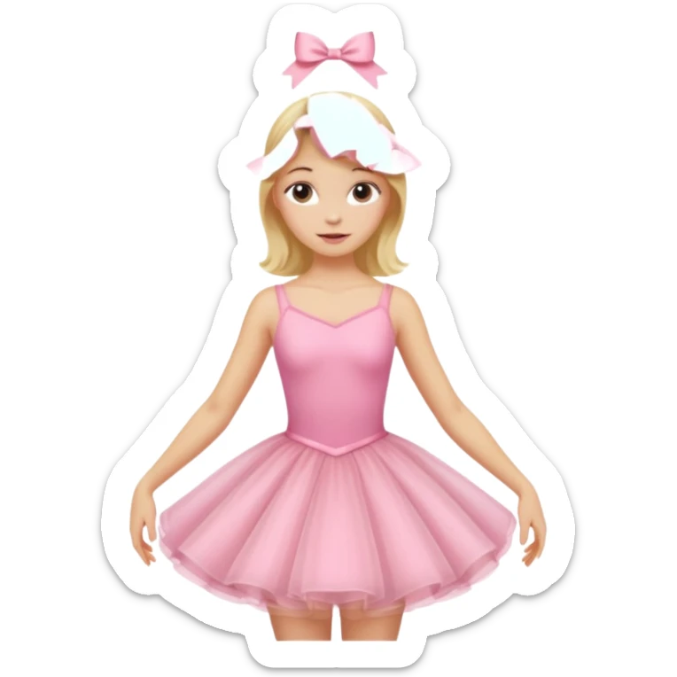 blonde girl with pink dress like a ballerina  sticker