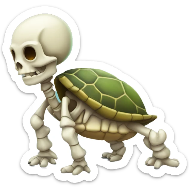 Skeleton turtle sticker