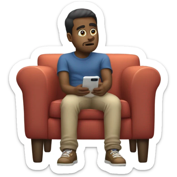 I want, I need an emoji of a guy watching TV or his phone, like he's streaming something. It's for a flyer. sticker