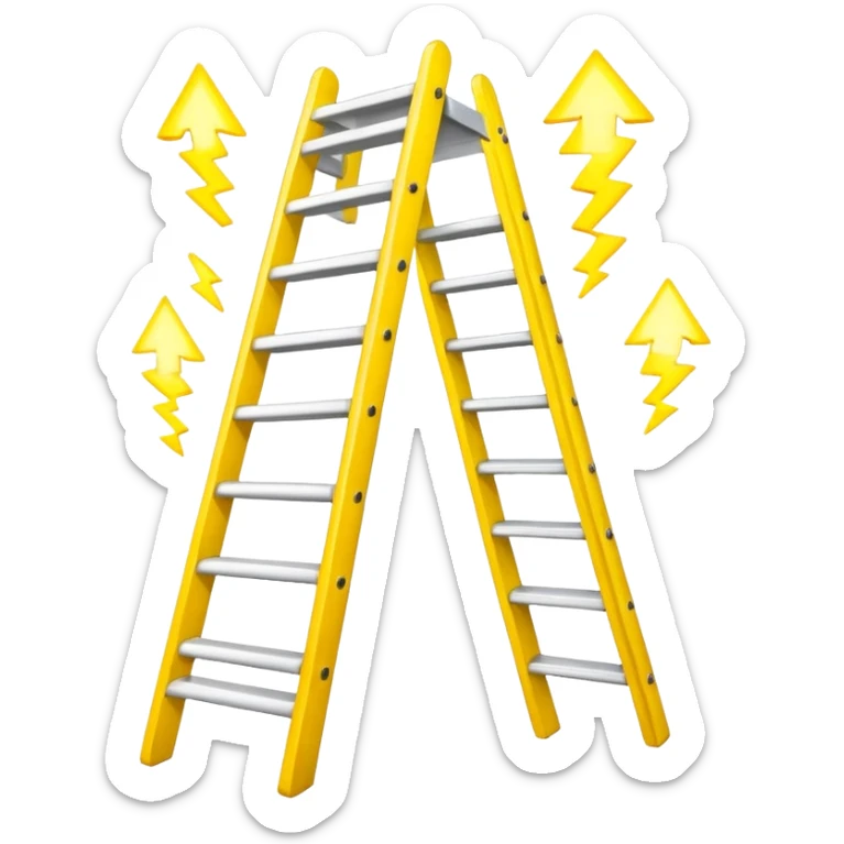 Prompt 1: "You’ve climbed the corporate ladder…"
Graphic: 🪜 Ladder icon (white) glowing upward steps in yellow.
Animation: Ladder rungs light up one by one.
Background: Transparent.
 sticker