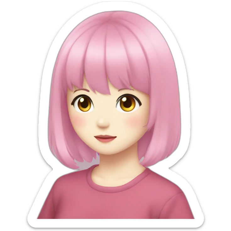 Nana Komatsu in Anime with Dark Pink Hair sticker